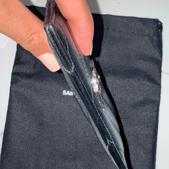YSL Card Holder with silver hardware - Picture 4 of 8